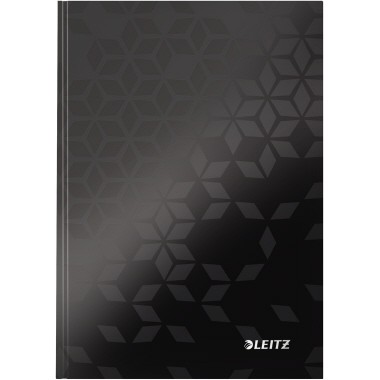 Notizbuch A4 liniert 90 g/m² WOW schwarz 80 Blatt Karton, folienlaminiert Hardcover