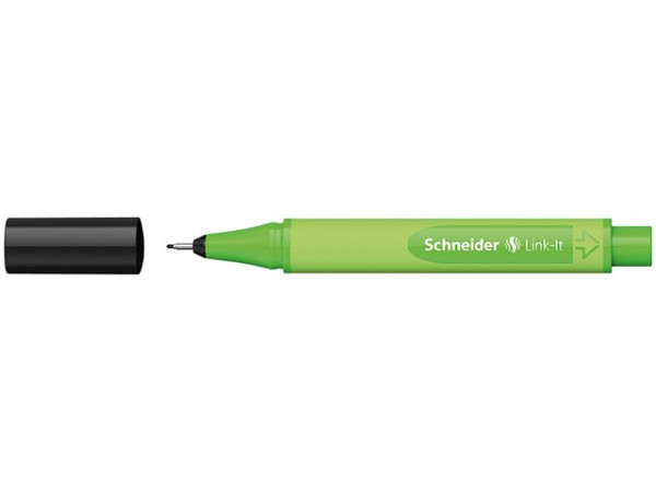 Fineliner Link-It 04 sapphire-black 10 St./Pack Schreibspitze, 0,4 mm Farbe Schaft: hellgrün