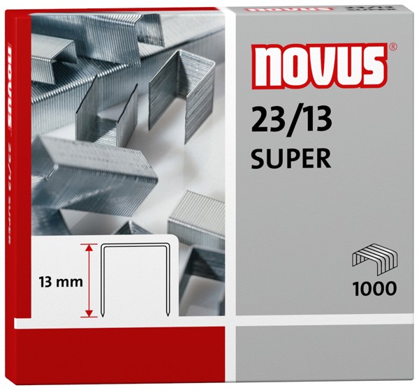 Heftklammern 23/13 verzinkt 1000 St./Pack Heftleistung: 100 Bl. (80 g/m²) NOVUS 040-0533