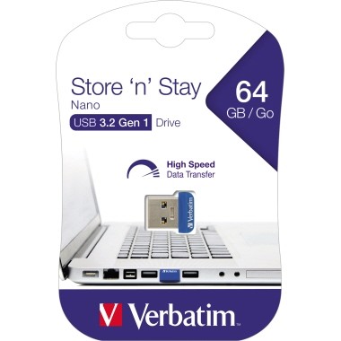 USB Stick Store &#039;n&#039; Stay NANO 64GB USB 3.2 Gen 1 Verbatim