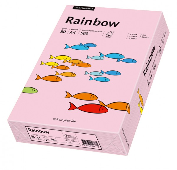 Kopierpap. A4 80g/m² hellrosa (54) Rainbow Color Packung 500 Blatt