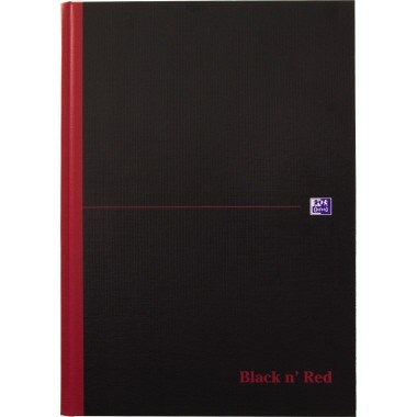 Notizbuch A4 kariert 90 g/m² 96 Blatt schwarz/rot Oxford ,Hardcover Fadenbindung