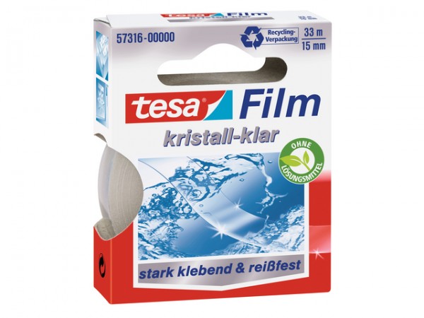 Tesafilm 33mx15mm Kristall-klar PP farblos unsichtbar,lichtpausfähig,reißfest,hitzebeständig