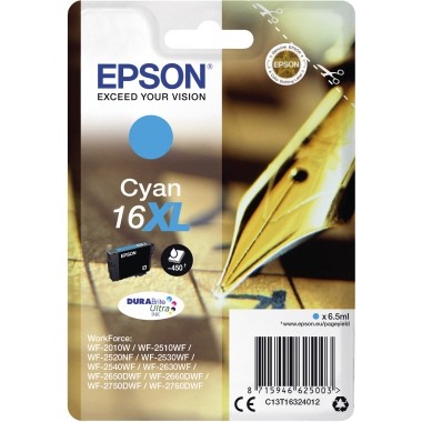 Epson Tintenpatrone 16XL cyan Inhalt: 6,5 ml