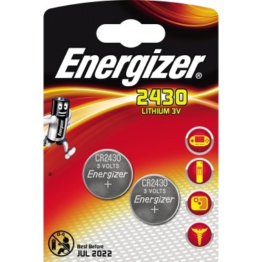 Batterie Knopfzelle CR2430 Energizer 3V/280mAh Lithium / 2-er Pack