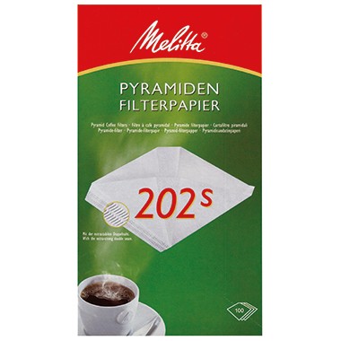 Kaffeefilter Melitta Pyramide 202S Papier weiß 100 St./Pack