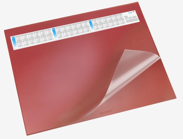 Schreibunterlage 52x65cm Durella DS rot mit Folienauflage,Jahresplan,3 Jahre/1 Seite