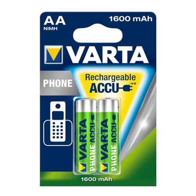 Batterie Akku Mignon AA Varta RECHARGE Phone 1600 mAh , 2 St./Pack