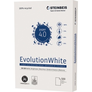 Kopierpap. A3 80g/m² Steinbeis Evolution White 500 Bl./Pack , 100 % Altpapier