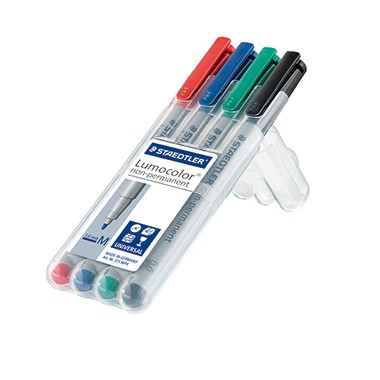 OHP-Stifte Lumocolor M löslich 4-er Set farbig sortiert , Strichstärke: 1 mm