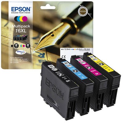 Epson Tintenpatrone 16XL Multipack 4 St./Pack Farbe: schwarz, cyan, magenta, gelb