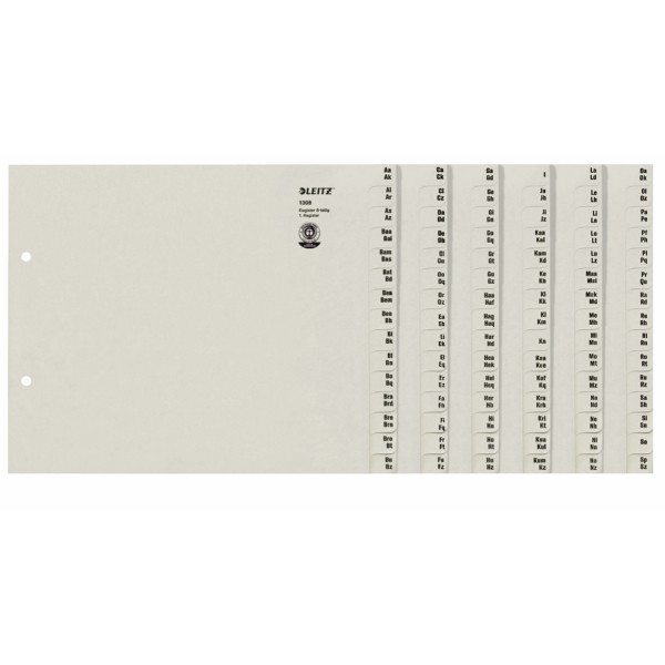 Register A4 2/3 A-Z Papier f. 8 Ordner grau 8 Abläufe mit je 15 Blatt für 8 Ordner