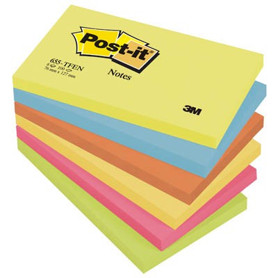 Haftnotiz 76x127mm Active Collection Notes 100 Bl./Block, 6 Block/Pack, Post-it®