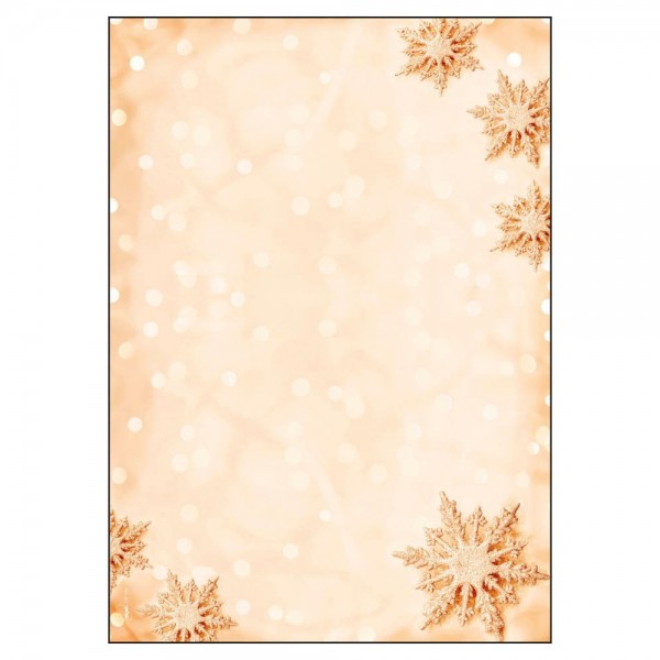 Designpapier A4 90g/m² Golden Snowflakes 100 Bl./Pack , Weihnachts-Motiv-Papier