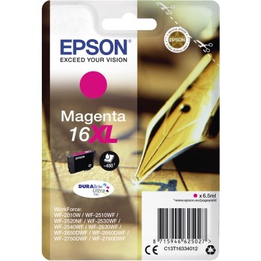Epson Tintenpatrone 16XL magenta Druckseiten: ca. 450 Seiten, Inhalt: 6,5 ml