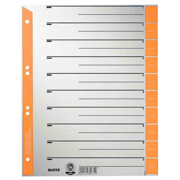 Trennblätter A4 orange mit Liniendruck Leitz farbige Taben