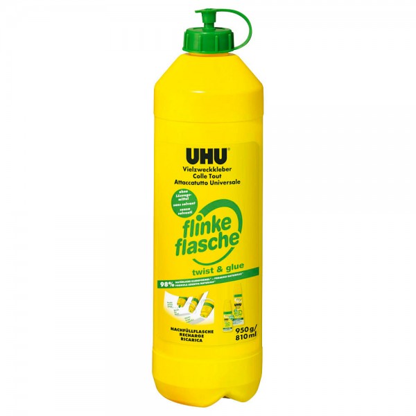 Kleber UHU Flinke Flasche 950gr. Nachfüllflasche Ohne Lösungsmittel UHU 46000 ReNATURE