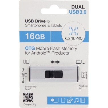 USB Stick xlyne OTG 16 GB USB 3.0 silber