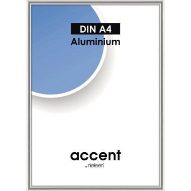 Bilderrahmen Nielsen accent 21x29,7cm (BxH) silber glänzend , Material des Rahmens: Aluminium