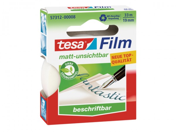 Tesafilm 33mx19mm matt unsichtbar PP ablösbar schattenfrei kopierbar,hitzebeständig