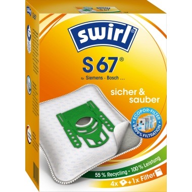 Staubsaugerbeutel Swirl S 67 f. Siemens, Bosch weiß , 4 St./Pack