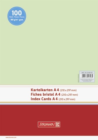 Karteikarten A4 blanco grün 100 St./Pack