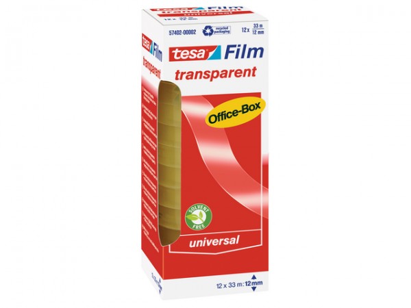 Tesafilm 33mx12mm Office-Box 12 St./Pack transparent