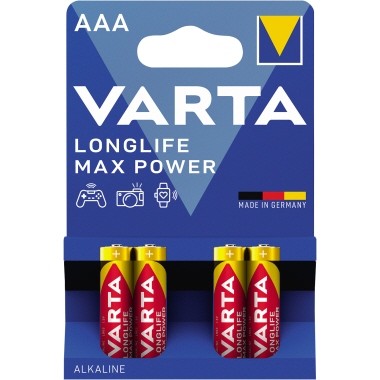Batterie Micro AAA Varta Max Power 4 St./Pack Alkali-Mangan,1,5 V,Kapazität: 1.280 mAh