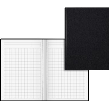 Notizbuch A4 kariert 80 g/m² 96 Blatt schwarz König&amp;Ebhardt ,Mikroperforation