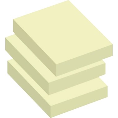 Haftnotiz 40x50mm Soennecken gelb Powernotes , 100 Bl./Block 3 Block/Pack
