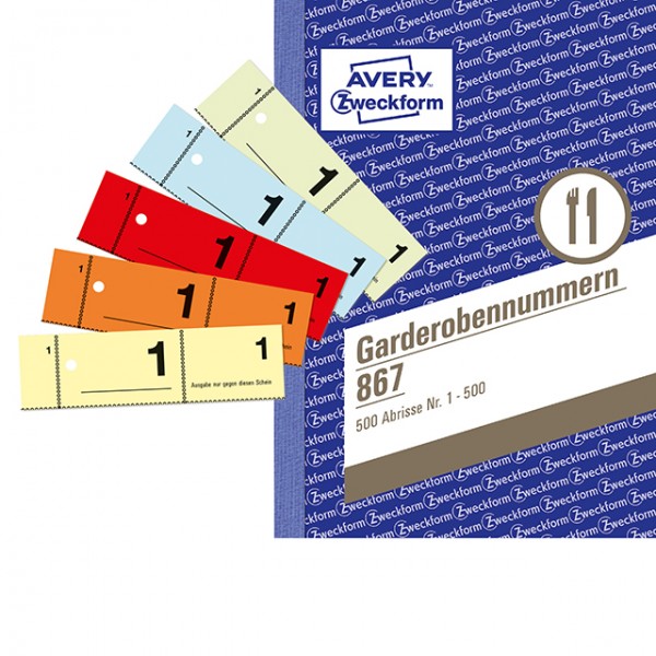 Zweckform Garderobenummern 1-500 100 Blatt 10 St./Pack