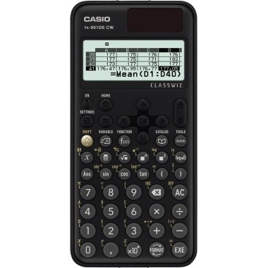 Taschenrechner Casio FX-991DE CW schwarz Solar, Schulrechner