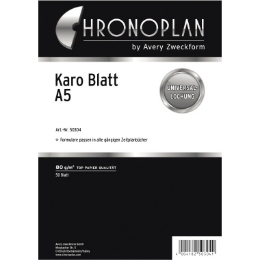 CHRONOPLAN KARO-BLATT A5 50 Blatt