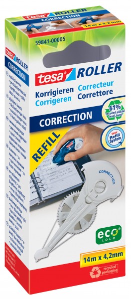 Korrektur Nachfüllkassette 4,2mmx14m Tesa 59841 ecoLogo , 1-zeilig , weiß