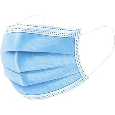 Mundschutz 3-lagig blau Einweg m. Nasenbügel Material: Vlies, 50 St./Pack