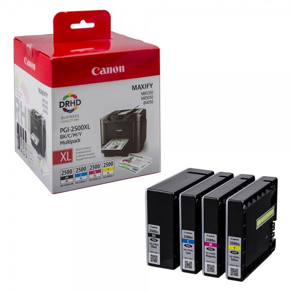 Canon Tintenpatrone PGI-2500XL Multipack 4 St./Pac schwarz,cyan,magenta,gelb