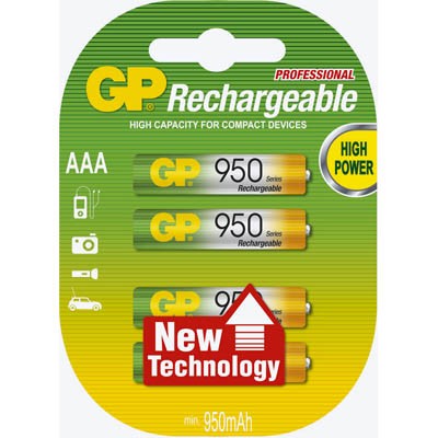 Batterie Akku Micro AAA GP 950 mAh 4 St./Pack 1,2V ,ReCyko+