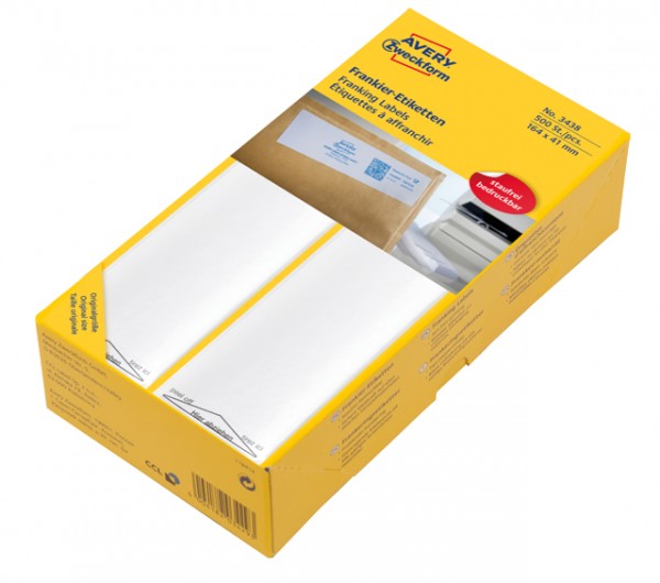 Frankier-Etiketten 168x44mm einzeln weiß 500 St./Pack **Restposten, begrenzte Menge**