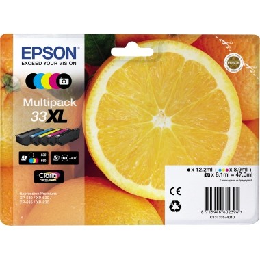 Epson Tintenpatrone 33XL Multipack 5 St./Pack schwarz, fotoschwarz, cyan, magenta, gelb