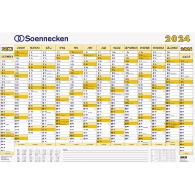 Plakatkalender 100x70cm (BxH) Folienkaschiert 2024 14 Monate/1 Seite