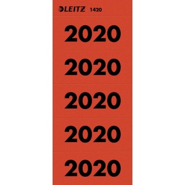 Rüschi "2020" rot Leitz 100 St./Pack 60x25,5mm (BxH)