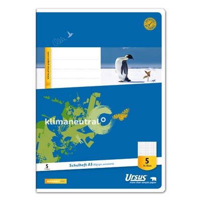 Schulheft A5 kariert 80 g/m² 16 Blatt LIN 5