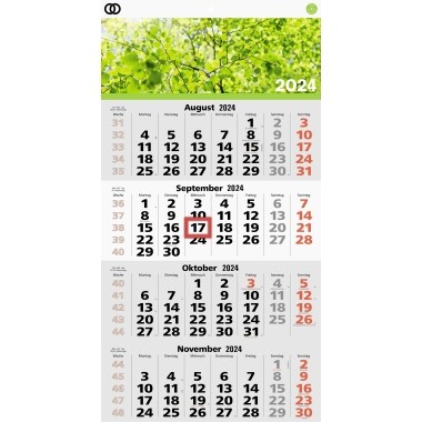 Kalender 4-Monate 33x59cm Datumschieber 2024 4 sichtbare Monatsblöcke ,Soennecken oeco