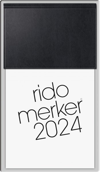 Kalender Tischkalender rido Merker 2024 1 Tag=1 Seite,736 Seiten, Kunststoff , schwarz