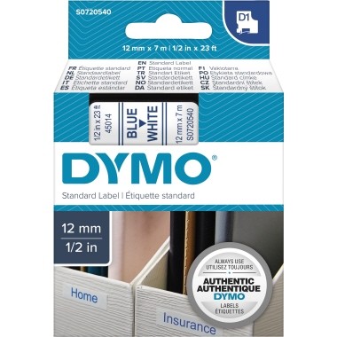 Bänder Dymo 45014 D1 12mmx7m blau/weiß S0720540