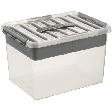 Aufbewahrungsbox Helit Q-Line 22 l transparent mit Deckel Maße: 40 x 26 x 30 cm (B x H x T)