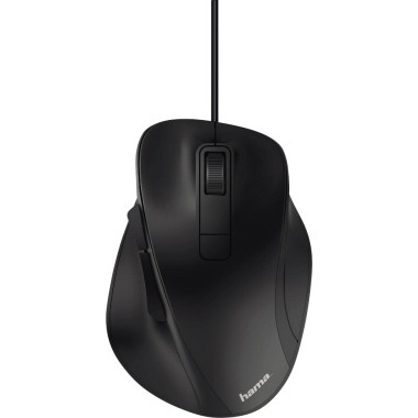 Maus Hama MC-500 optische Maus schwarz kabelgebunden 1,8m, 6 Tasten , USB-A