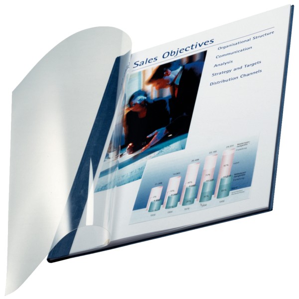 Buchbindemappe A4 Softcover 7mm blau 10 St./Pack , Leinenstruktur#