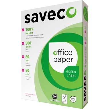 Kopierpap. A4 80g/m² Saveco Green Label weiß Laserdrucker,Inkjetdrucker,Kopierer / 500 Bl./Pack