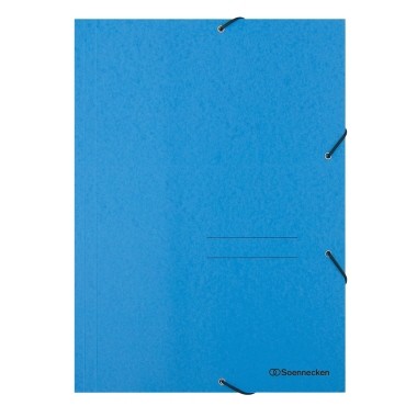 Eckspanner A4 Karton Soennecken blau mit 3 Jurisklappen am Unterdeckel